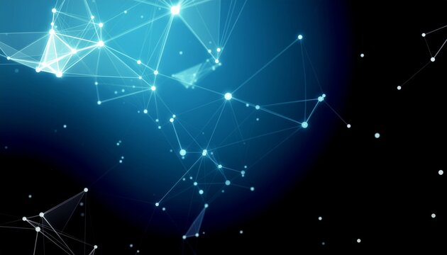 Futuristic blue network of connected dots, symbolizing innovation and technological advancement. This stunning visual represents the interconnectedness of systems and data