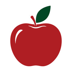 vector red apple isolated on white