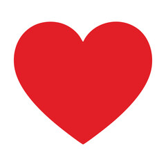 vector red heart on white background