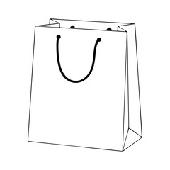 vector paper bag isolated on white background