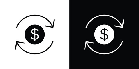 Exchange rate icon solid style collection. flat style symbols