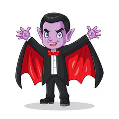 Cartoon little dracula isolated on white background