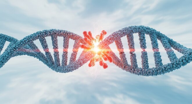 DNA Mutation Concept with Genetic Editing and Molecular Structure