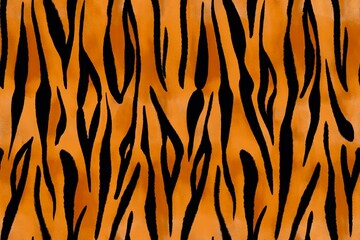 Seamless watercolor tiger stripe animal skin pattern, jpeg