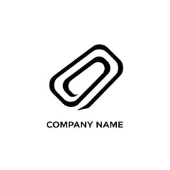 Simple and elegant company logo design with paperclip symbol.