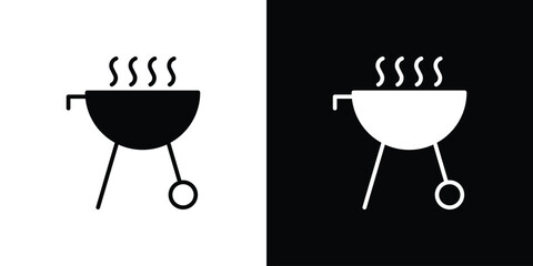 Grill icon solid style collection. flat style symbols