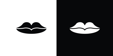 Lips icon solid style collection. flat style symbols
