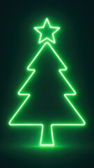 Fototapeta premium Neon Christmas tree glow mobile wallpaper