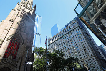 st pauls chapel near the former twin towers site and the broadway intersection in new york city