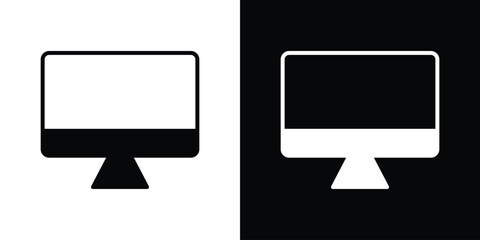 Fototapeta premium Monitor icon solid style collection. flat style symbols