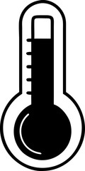 Simple solid black thermometer icon silhouette vector art design for temperature measurement, weather forecasting
