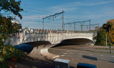 Railway Bridge With Overhead Catenary