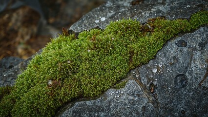 Obraz premium Moss growing on rocks in a natural setting.