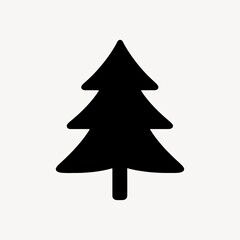 Fototapeta premium Simple evergreen tree silhouette illustration.