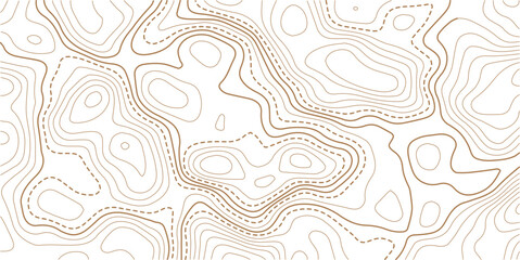 Abstract topo contour map on white background, Topographic map Topographic contour lines map seamless pattern.  Design materials. Print image, Abstract bacground.