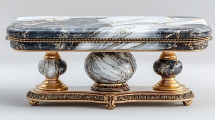 Classic luxurious marble furniture with golden craftsmanship high resolution picture