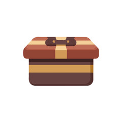 2D minimalist flat vector of a Chocolate Box, contemporary clean design isolated on white.