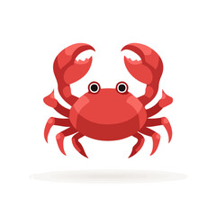 2D minimalist flat vector of a Crab, contemporary clean design isolated on white.