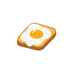 Croque Madame flat vector illustration in a modern and simple 2D style, placed on a white background.