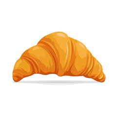 Croissant flat vector illustration in a modern and simple 2D style, placed on a white background.