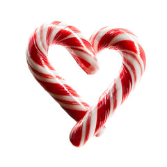 Two candy canes forming a heart shape