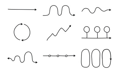 Hand drawn arrow line elements collection for design projects