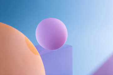 abstract composition featuring geometric shapes and colorful blobs creating striking visual impact