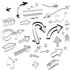 Arrow crayon pastel pencil chalk color line stroke. Sketch chalk pastel color pencil texture line kid fun arrow icon. Hand drawn grunge crayon pencil brush direction elements. Vector illustration 