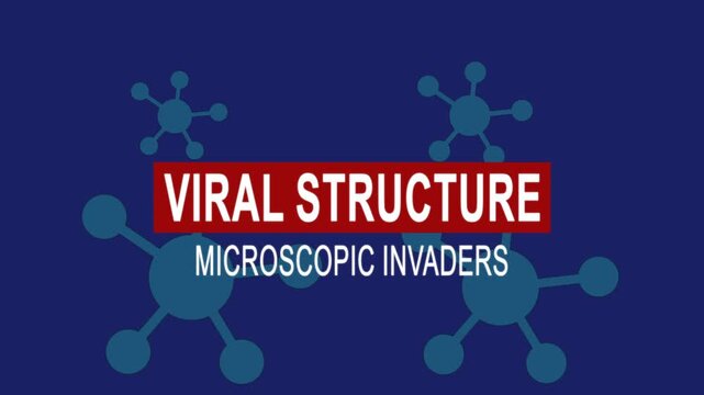 Viral structure microscopic invaders. Medical news alert headline virus animation background. Health concept.