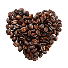 Heart shape made of coffee bean