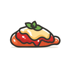 Chicken Parmigiana — flat 2D vector artwork created in a clean, modern, and minimal style on white background.