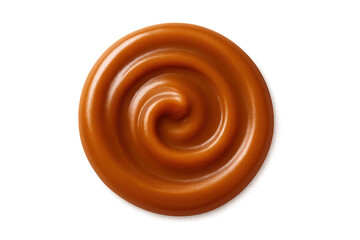 Caramel sauce swirling, sweet dessert topping, transparent background