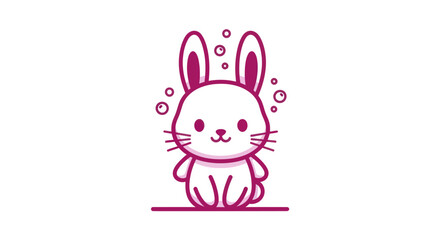 Cartoon bunny illustration isolated on white background for design elements