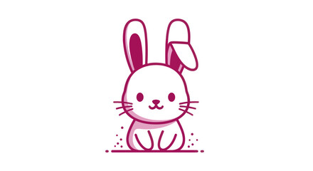 Cartoon bunny illustration isolated on white background for design elements