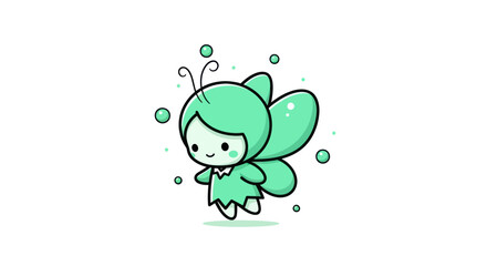 Cartoon butterfly character illustration isolated on white background