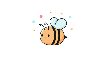 Cartoon bee illustration animated insect design for various applications