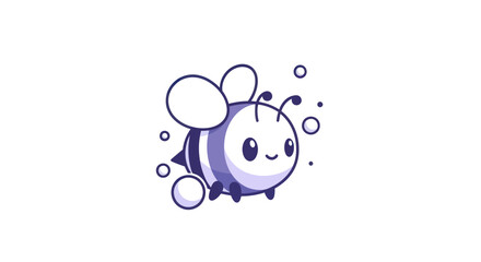 Cartoon bee illustration on white background for design and marketing