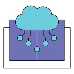 Smart Technology Cloud Computing Vector Icon Symbol