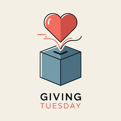 Giving Tuesday - Heart Donation Box for Charitable Causes.