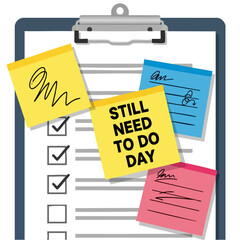 Clipboard with To-Do List and Sticky Notes - Task Management Concept.