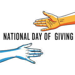 National Day of Giving - Hands Reaching Out in Support and Generosity.
