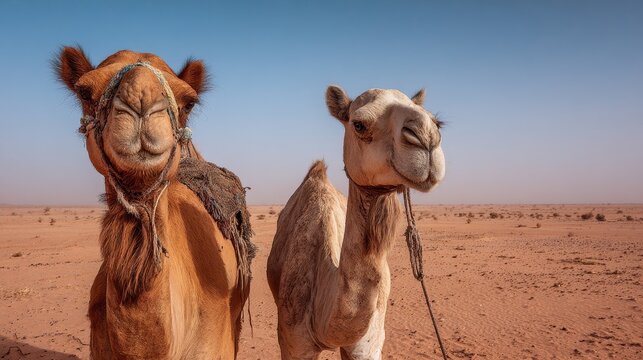 Camels in Mauritania s Sahara Desert