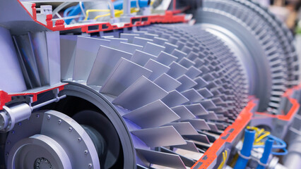 Close-up of a gas turbine engine model.  © Михаил Решетников