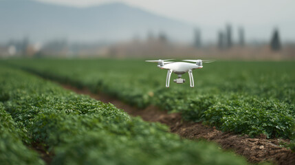 swarm of advanced drones precisely treating plants for pests in sustainable agricultural setting