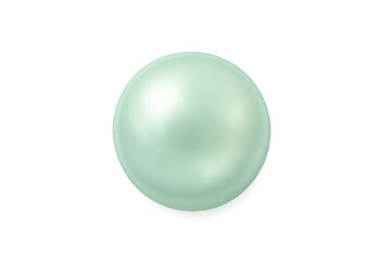 Green shiny pearl on transparent background