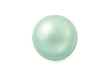 Green shiny pearl on transparent background