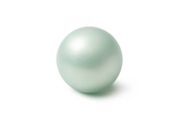 Glossy green pearl sphere on transparent background