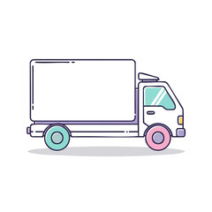 Delivery truck illustration, perfect for logistics, shipping, and transportation concepts, white background.