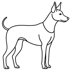 Obraz premium Line art illustration, simple and elegant, a dog in profile, white background