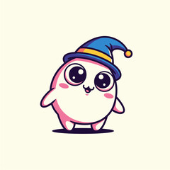Adorable Kawaii Wizard Character Mascot